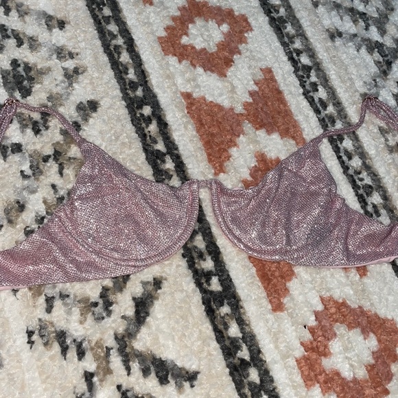 danielle guzio lure bikini top in pink glitter - Picture 2 of 4